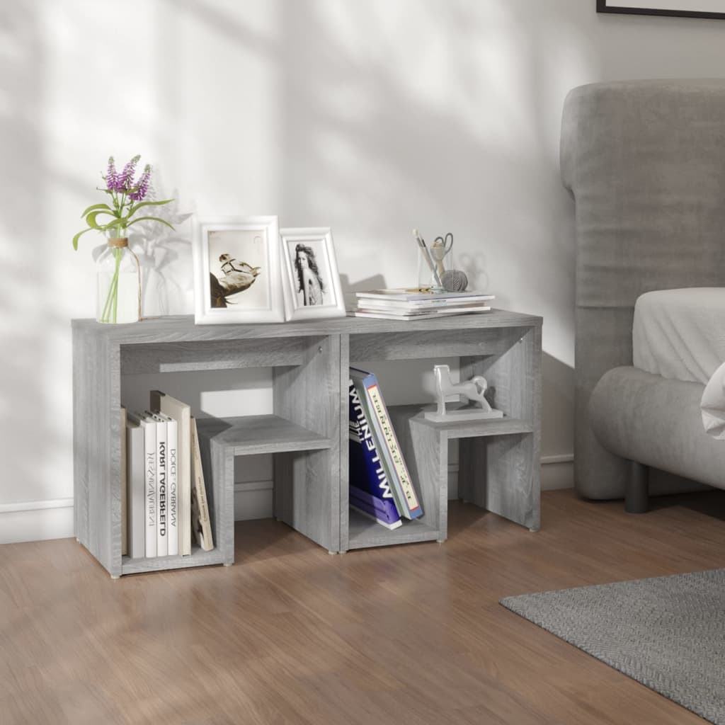 Nachtkastjes 2 st 40x30x40 cm bewerkt hout grijs sonoma eiken is nu te koop bij PeponiXL, paradijselijk wonen!