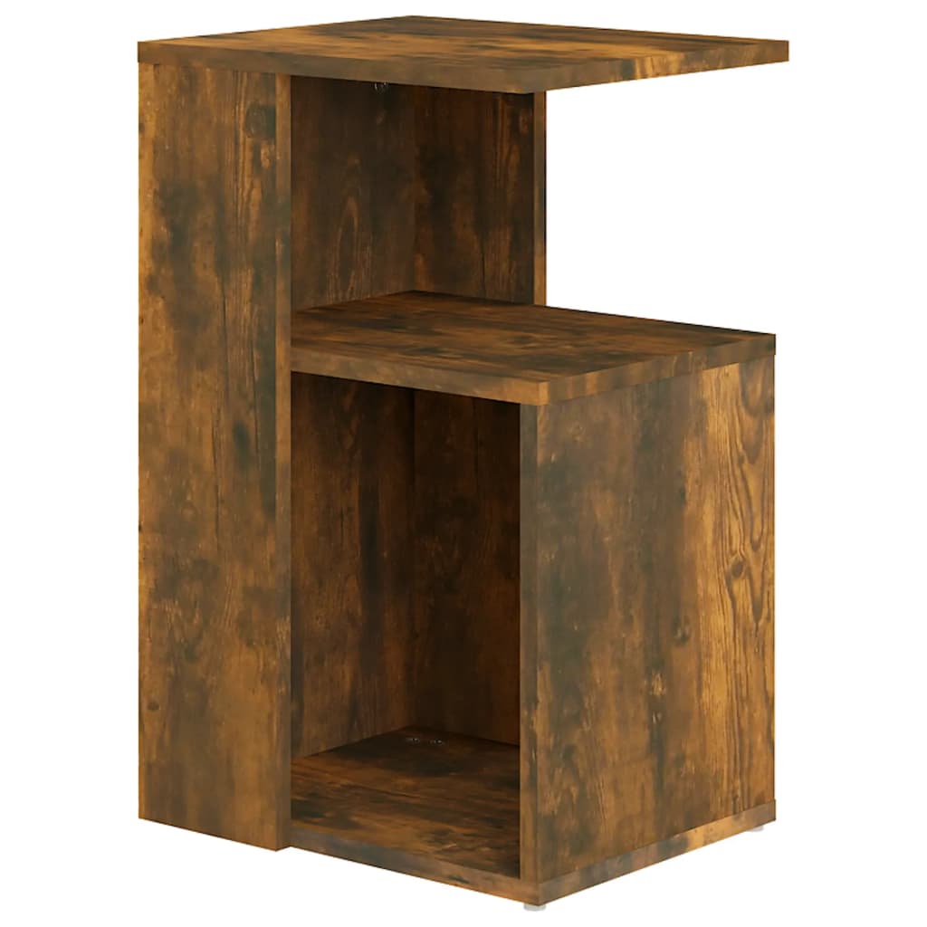 Bijzettafel 36x30x56 cm bewerkt hout gerookt eikenkleurig is nu te koop bij PeponiXL, paradijselijk wonen!