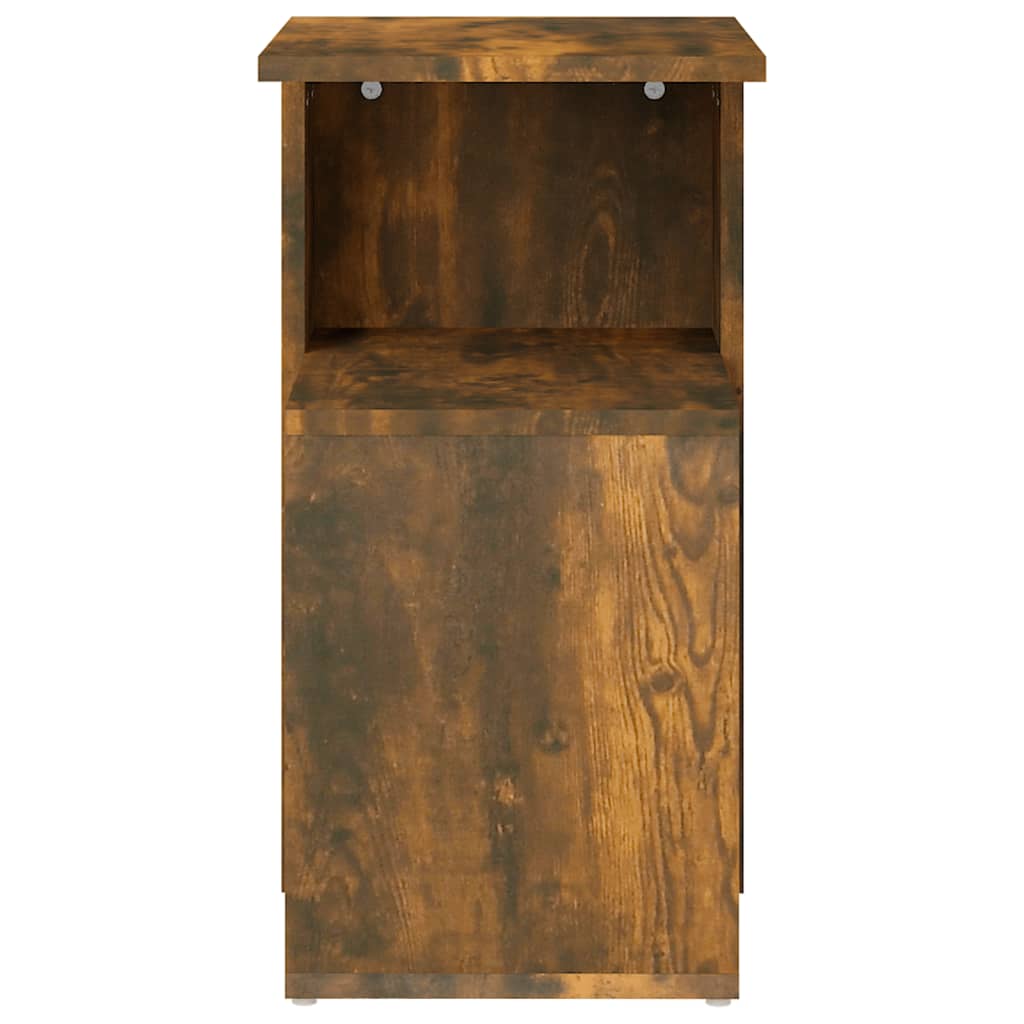 Bijzettafel 36x30x56 cm bewerkt hout gerookt eikenkleurig is nu te koop bij PeponiXL, paradijselijk wonen!