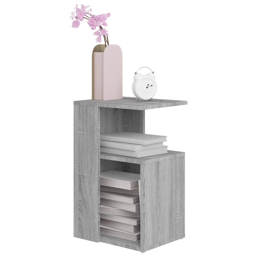 Bijzettafel 36x30x56 cm bewerkt hout grijs sonoma eikenkleurig is nu te koop bij PeponiXL, paradijselijk wonen!