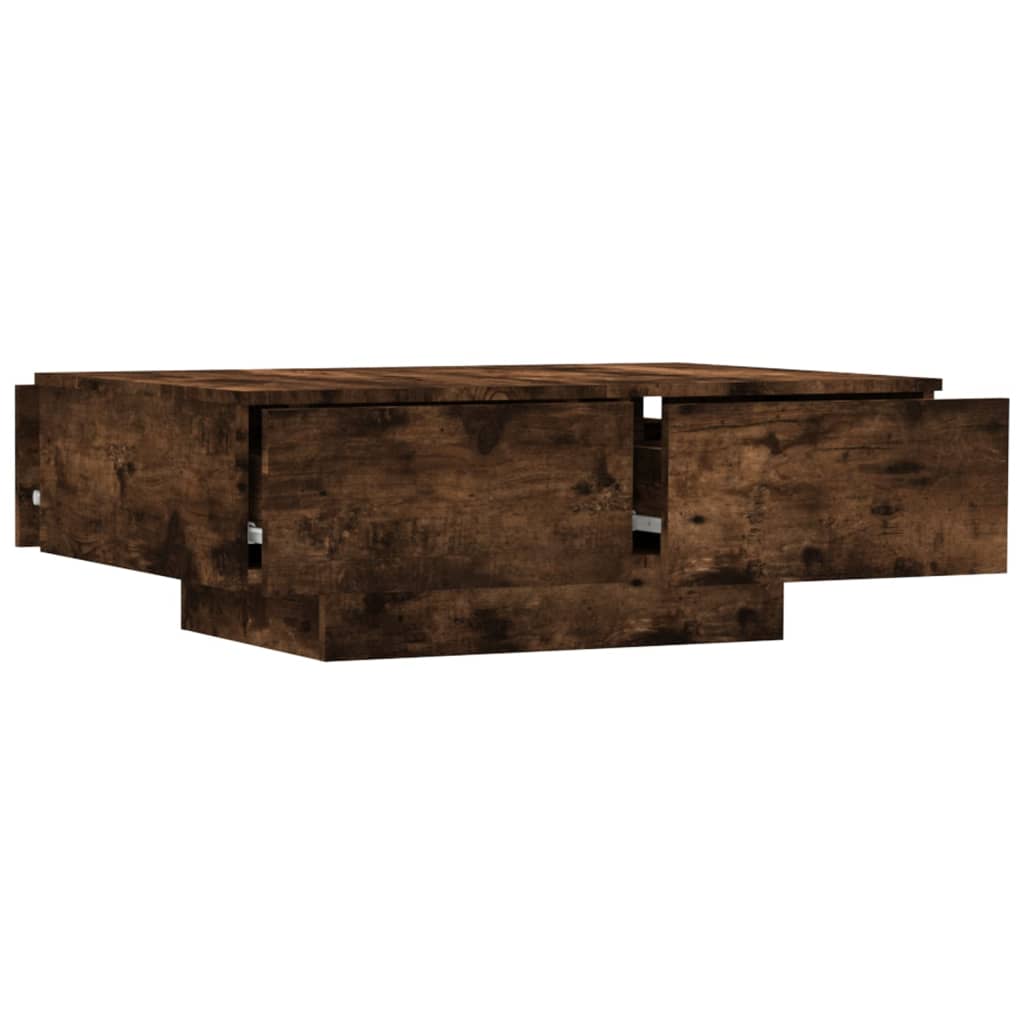 Salontafel 90x60x31 cm bewerkt hout gerookt eikenkleurig is nu te koop bij PeponiXL, paradijselijk wonen!