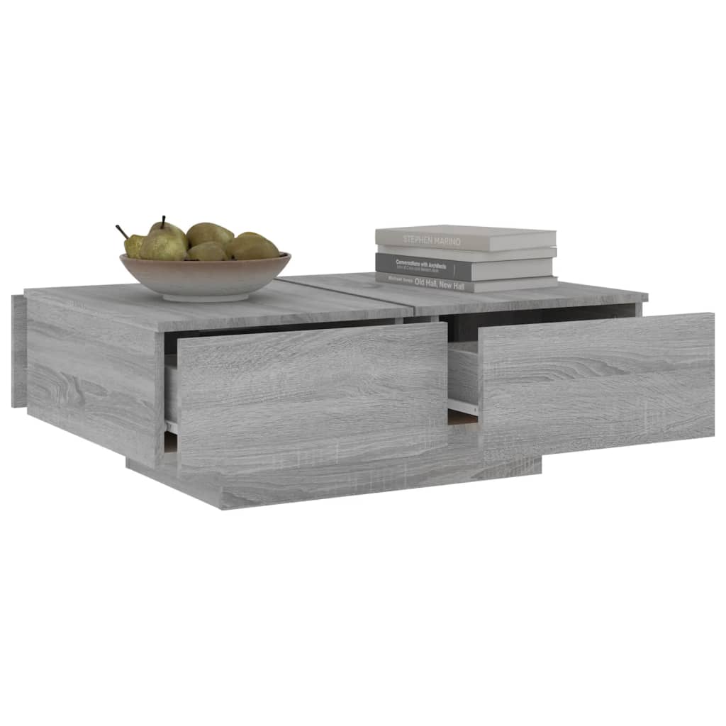 Salontafel 90x60x31 cm bewerkt hout grijs sonoma eikenkleurig is nu te koop bij PeponiXL, paradijselijk wonen!