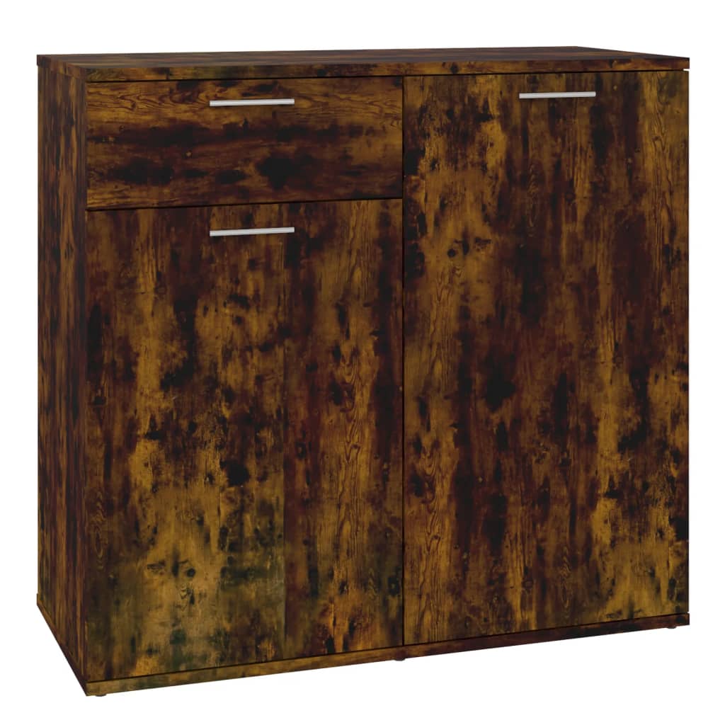 Dressoir 80x36x75 cm bewerkt hout gerookt eikenkleurig is nu te koop bij PeponiXL, paradijselijk wonen!