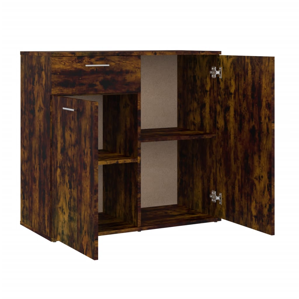 Dressoir 80x36x75 cm bewerkt hout gerookt eikenkleurig is nu te koop bij PeponiXL, paradijselijk wonen!