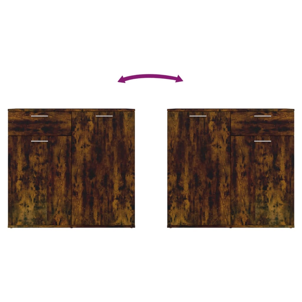 Dressoir 80x36x75 cm bewerkt hout gerookt eikenkleurig is nu te koop bij PeponiXL, paradijselijk wonen!