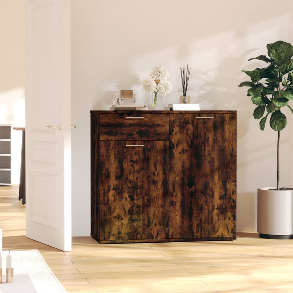 Dressoir 80x36x75 cm bewerkt hout gerookt eikenkleurig is nu te koop bij PeponiXL, paradijselijk wonen!