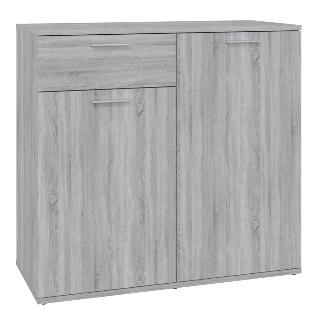 Dressoir 80x36x75 cm bewerkt hout grijs sonoma eikenkleurig is nu te koop bij PeponiXL, paradijselijk wonen!