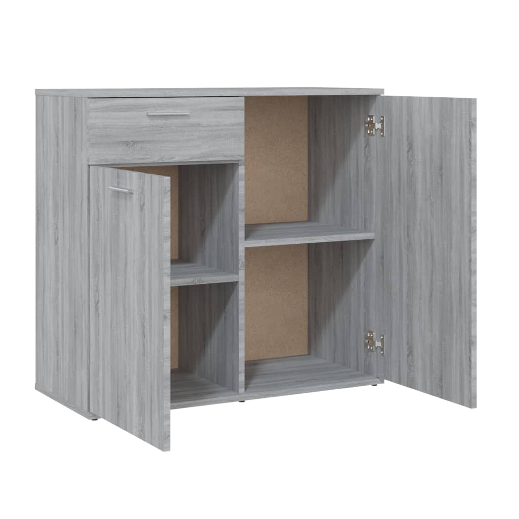 Dressoir 80x36x75 cm bewerkt hout grijs sonoma eikenkleurig is nu te koop bij PeponiXL, paradijselijk wonen!