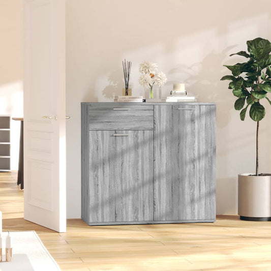 Dressoir 80x36x75 cm bewerkt hout grijs sonoma eikenkleurig is nu te koop bij PeponiXL, paradijselijk wonen!