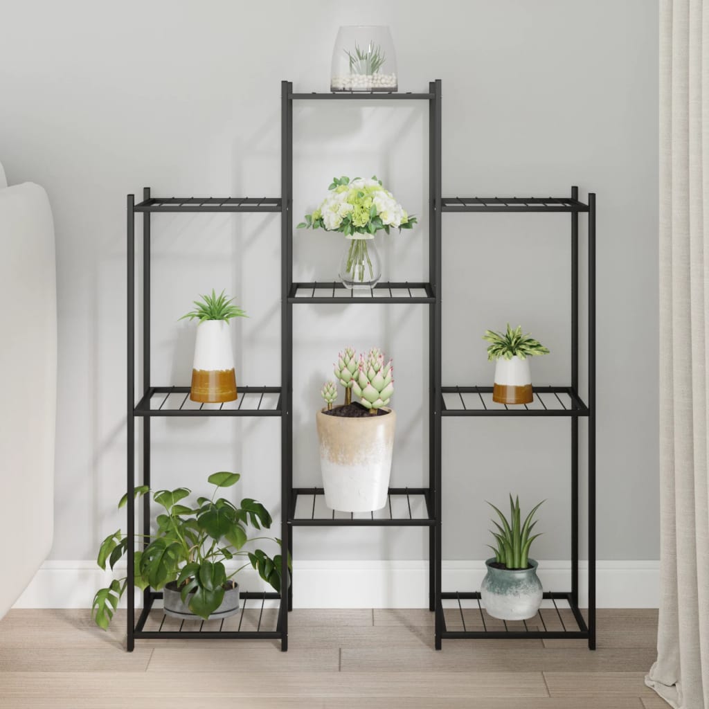 Bloemenstandaard 83x25x100 cm ijzer zwart is nu te koop bij PeponiXL, paradijselijk wonen!
