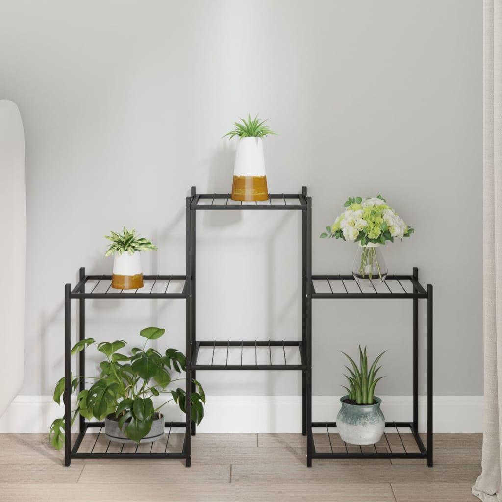 Bloemenstandaard 83x25x60 cm ijzer zwart is nu te koop bij PeponiXL, paradijselijk wonen!