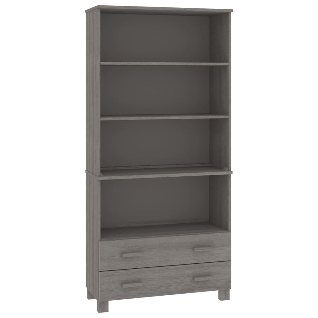 Hoge kast HAMAR massief grenenhout lichtgrijs is nu te koop bij PeponiXL, paradijselijk wonen!
