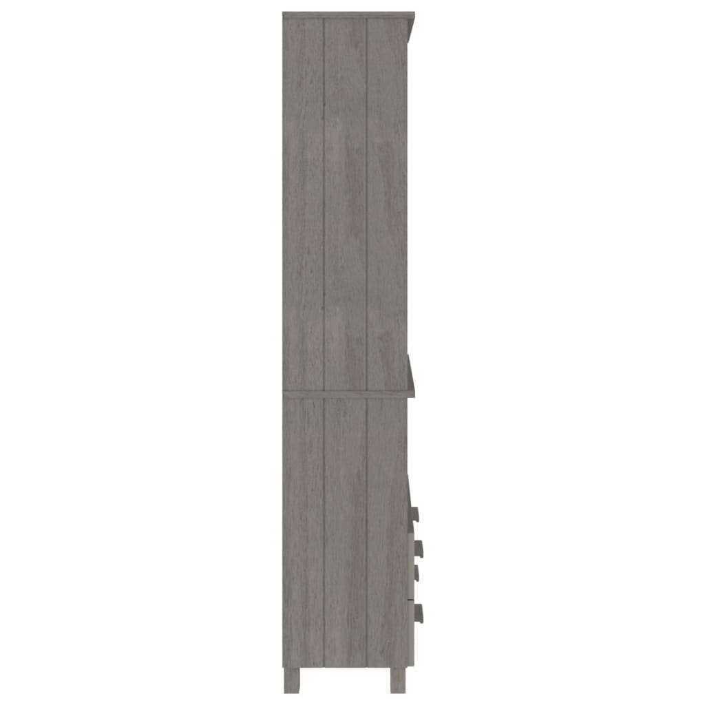 Hoge kast HAMAR massief grenenhout lichtgrijs is nu te koop bij PeponiXL, paradijselijk wonen!