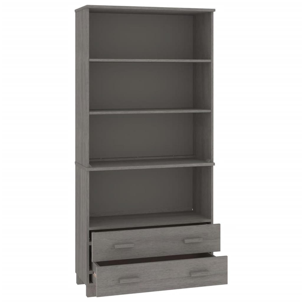 Hoge kast HAMAR massief grenenhout lichtgrijs is nu te koop bij PeponiXL, paradijselijk wonen!