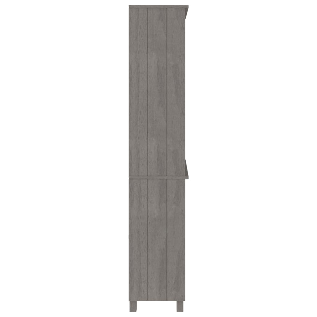 Hoge kast HAMAR massief grenenhout lichtgrijs is nu te koop bij PeponiXL, paradijselijk wonen!