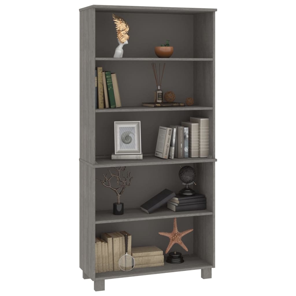 Hoge kast HAMAR massief grenenhout lichtgrijs is nu te koop bij PeponiXL, paradijselijk wonen!