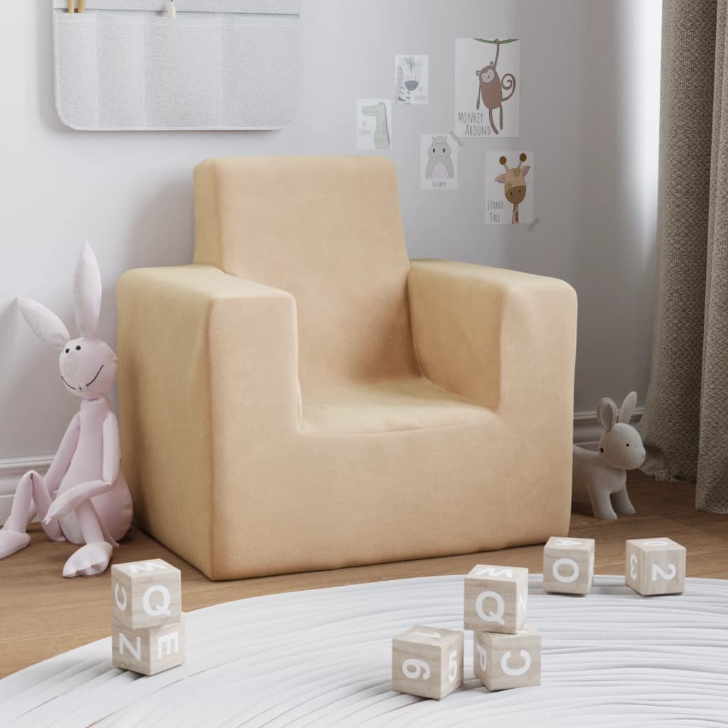 Kinderbank zacht pluche crèmekleurig is nu te koop bij PeponiXL, paradijselijk wonen!