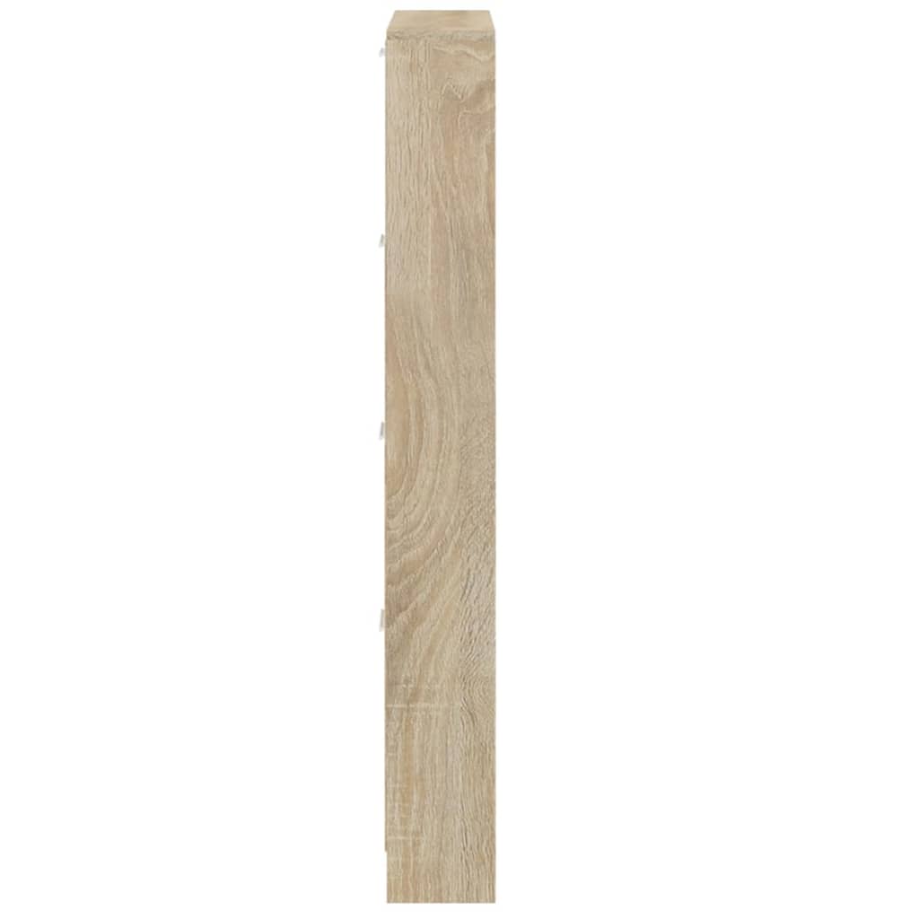 Schoenenkast 59x17x150 cm bewerkt hout eikenkleurig is nu te koop bij PeponiXL, paradijselijk wonen!