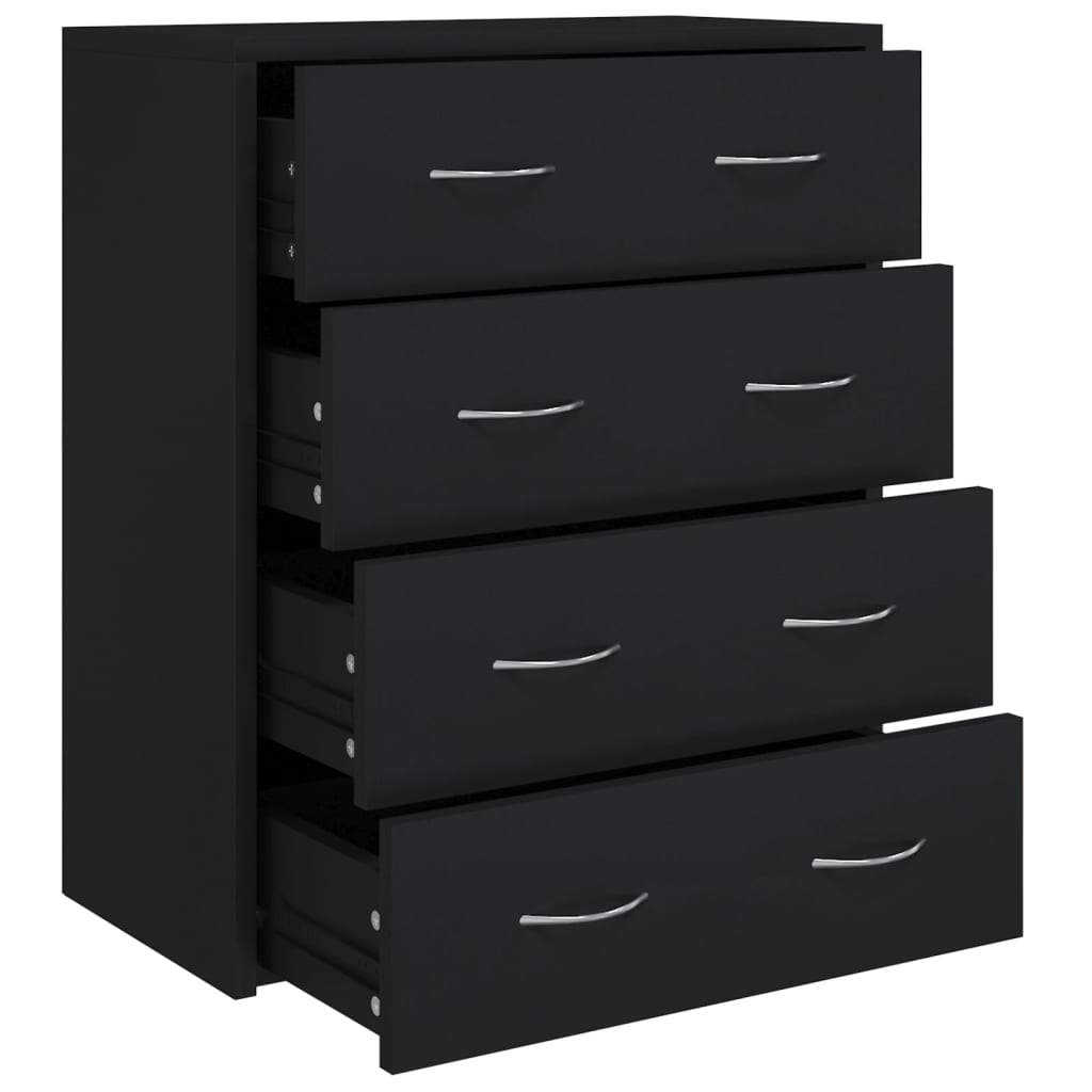 Dressoir met 4 lades 60x30,5x71 cm zwart is nu te koop bij PeponiXL, paradijselijk wonen!