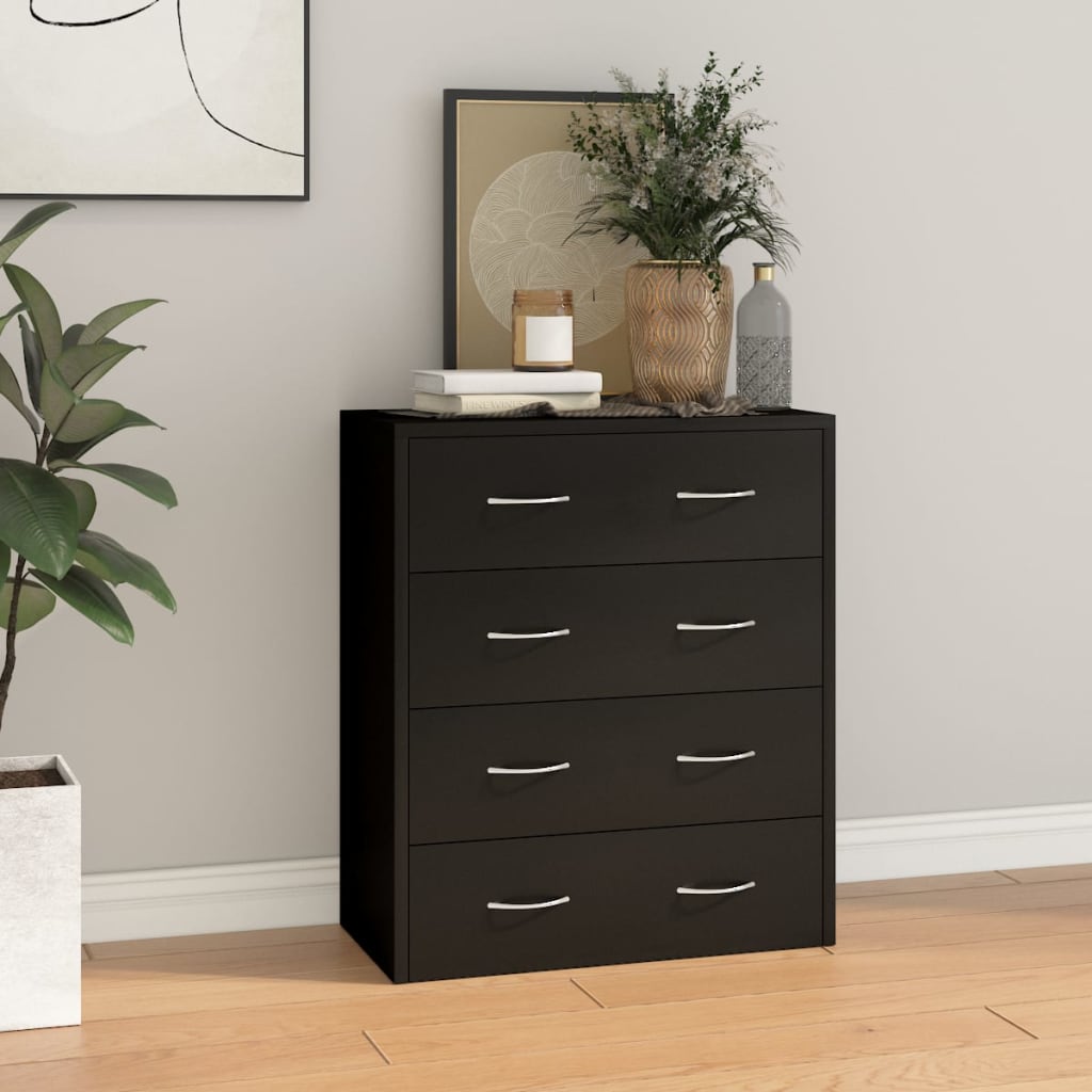 Dressoir met 4 lades 60x30,5x71 cm zwart is nu te koop bij PeponiXL, paradijselijk wonen!