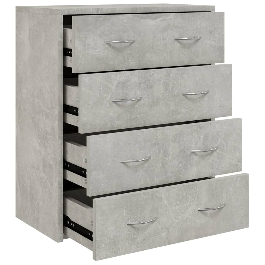 Dressoir met 4 lades 60x30,5x71 cm betongrijs is nu te koop bij PeponiXL, paradijselijk wonen!