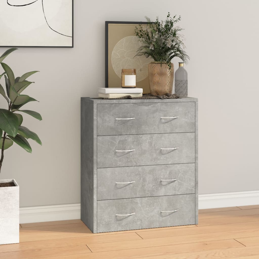 Dressoir met 4 lades 60x30,5x71 cm betongrijs is nu te koop bij PeponiXL, paradijselijk wonen!