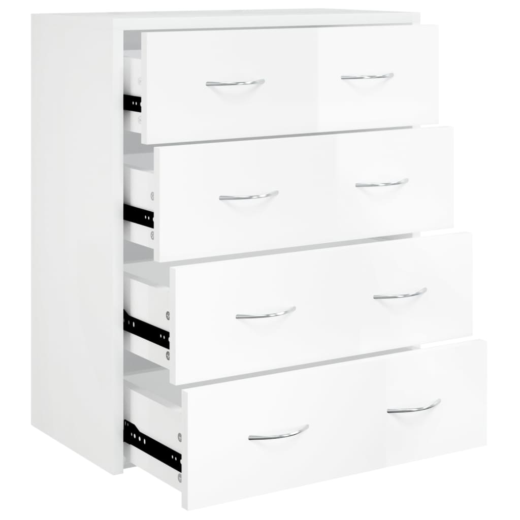 Dressoir met 4 lades 60x30,5x71 cm hoogglans wit is nu te koop bij PeponiXL, paradijselijk wonen!