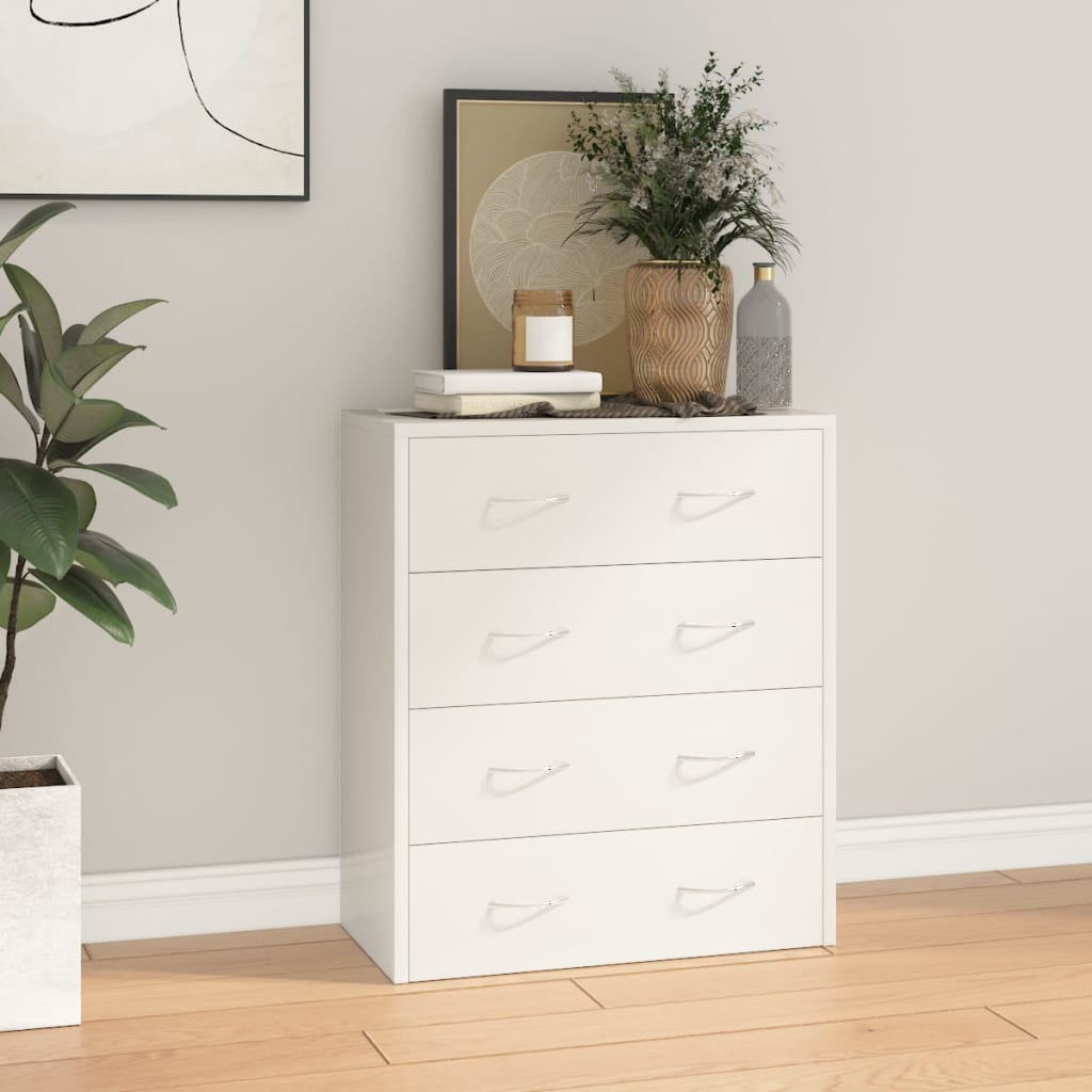 Dressoir met 4 lades 60x30,5x71 cm hoogglans wit is nu te koop bij PeponiXL, paradijselijk wonen!