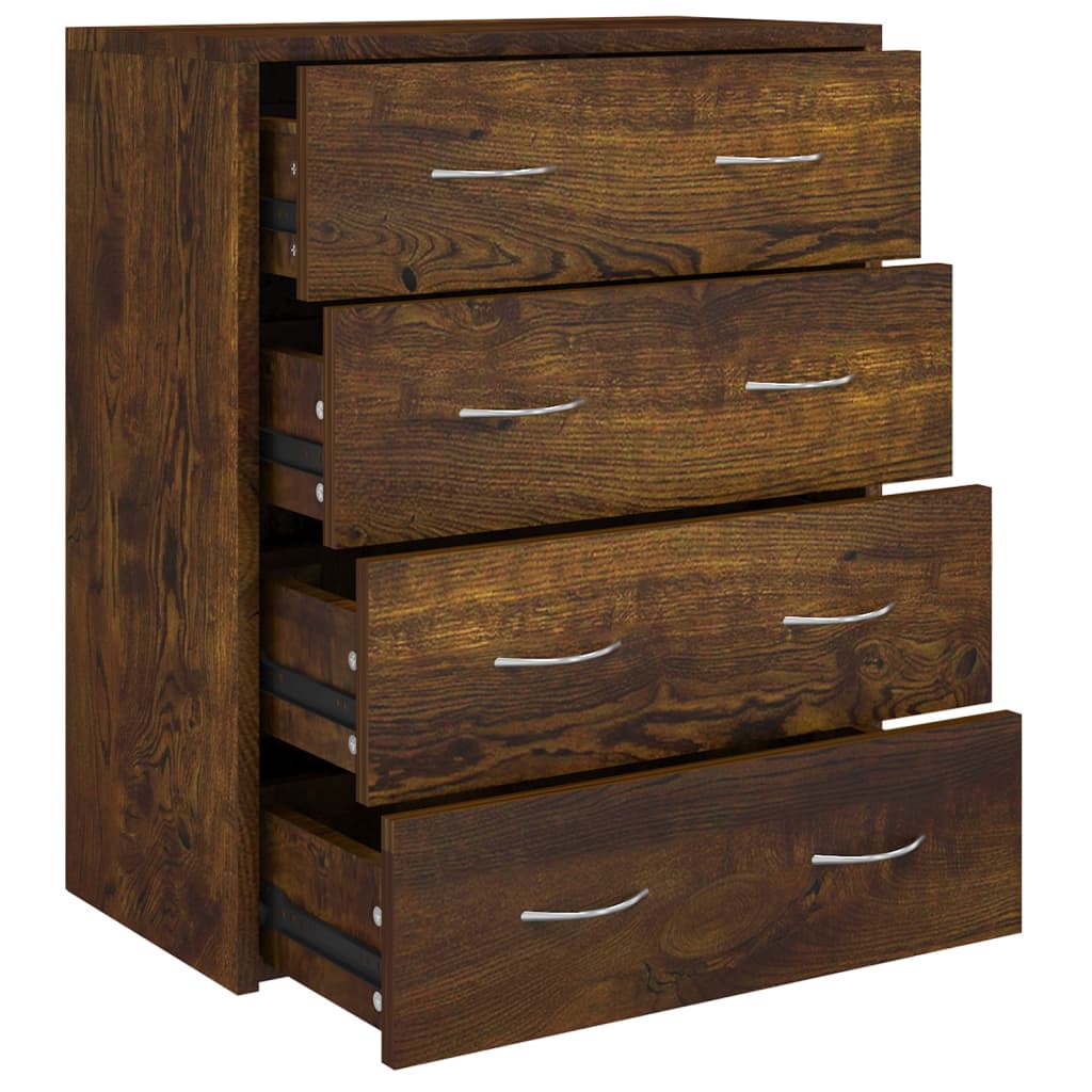 Dressoir met 4 lades 60x30,5x71 cm gerookt eiken is nu te koop bij PeponiXL, paradijselijk wonen!
