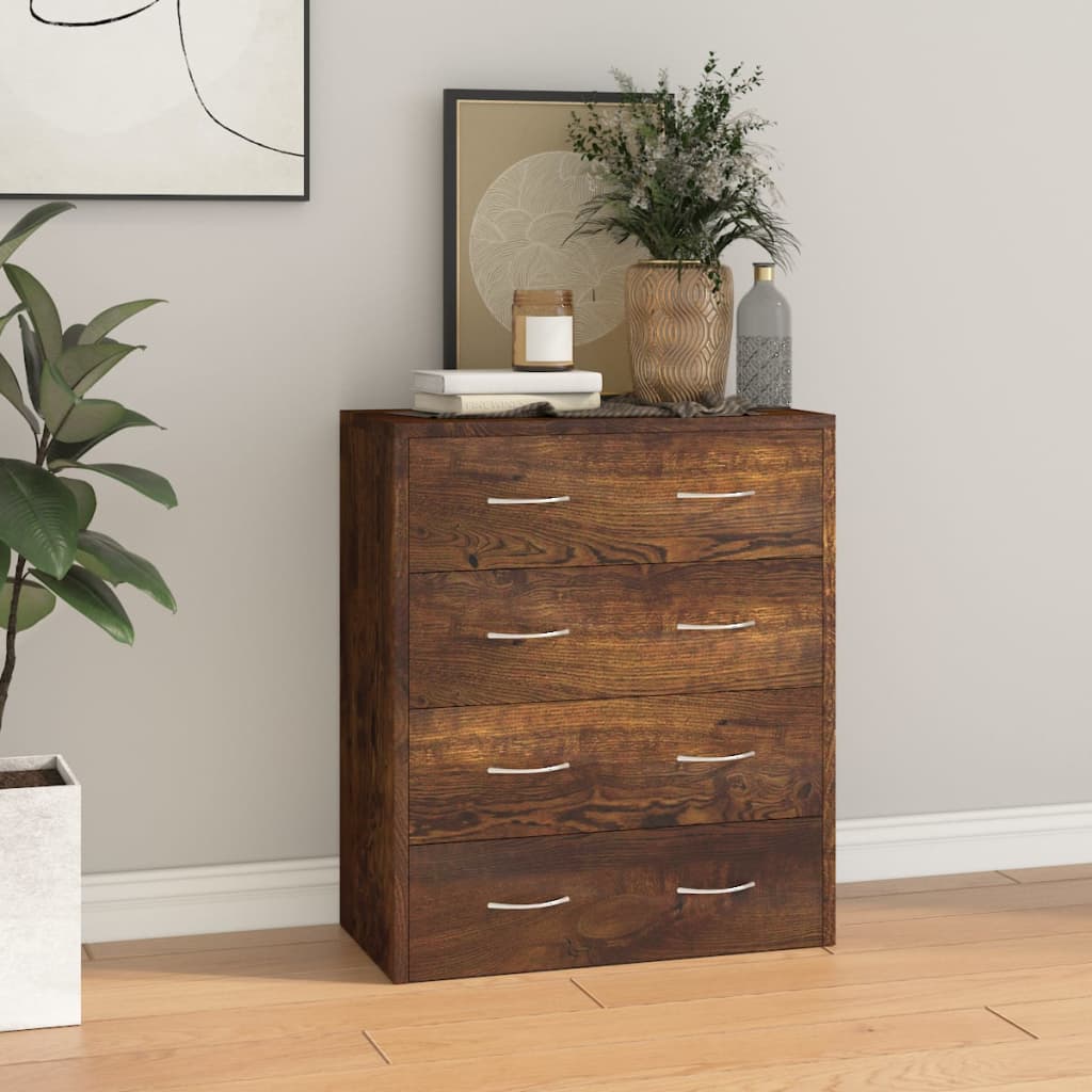 Dressoir met 4 lades 60x30,5x71 cm gerookt eiken is nu te koop bij PeponiXL, paradijselijk wonen!