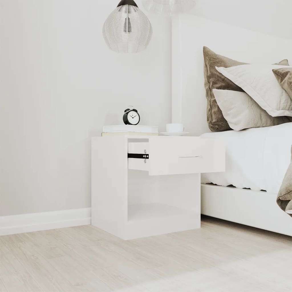 Nachtkastjes met lade 2 st hoogglans wit is nu te koop bij PeponiXL, paradijselijk wonen!