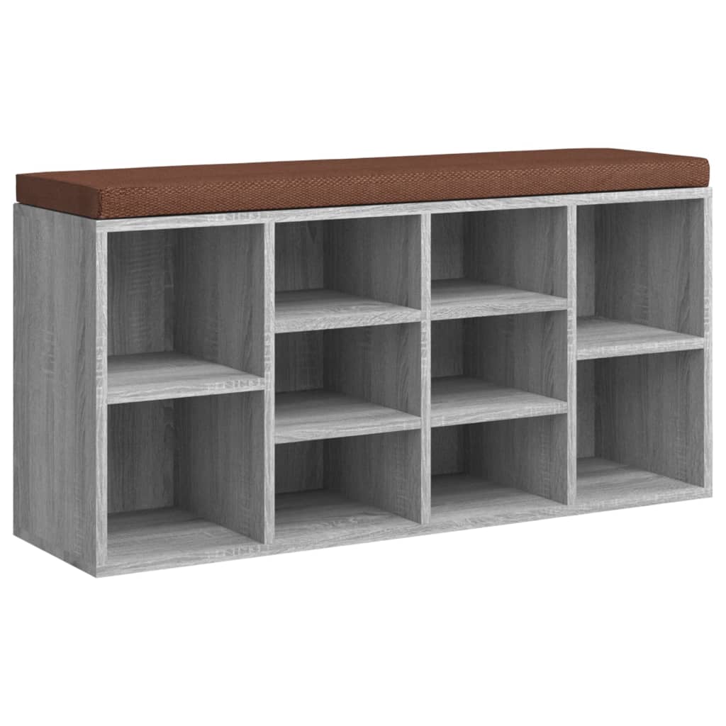 Schoenenbank 103x30x48 cm bewerkt hout grijs sonoma eikenkleur is nu te koop bij PeponiXL, paradijselijk wonen!
