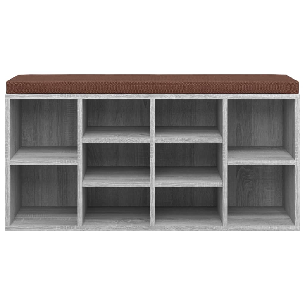 Schoenenbank 103x30x48 cm bewerkt hout grijs sonoma eikenkleur is nu te koop bij PeponiXL, paradijselijk wonen!