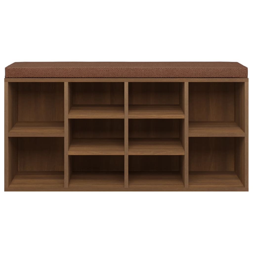 Schoenenbank 103x30x48 cm bewerkt hout bruin eikenkleur is nu te koop bij PeponiXL, paradijselijk wonen!