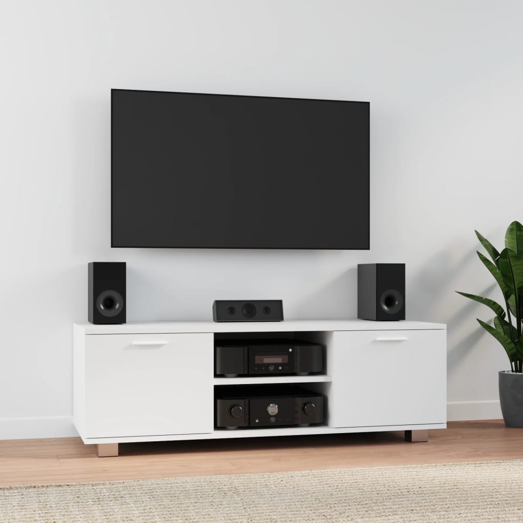 Tv-meubel 120x40,5x35 cm bewerkt hout wit is nu te koop bij PeponiXL, paradijselijk wonen!