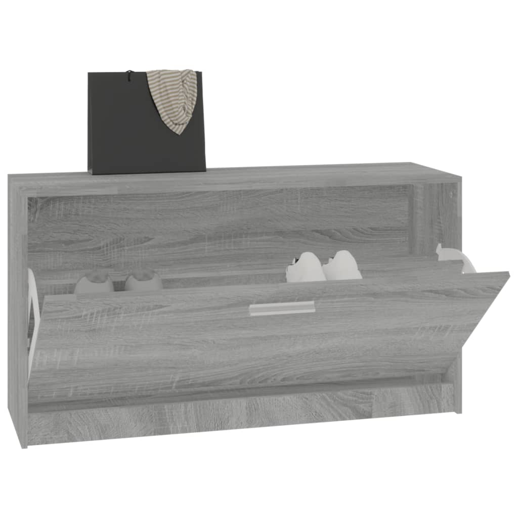Schoenenbank 80x24x45 cm bewerkt hout grijs sonoma eikenkleur is nu te koop bij PeponiXL, paradijselijk wonen!