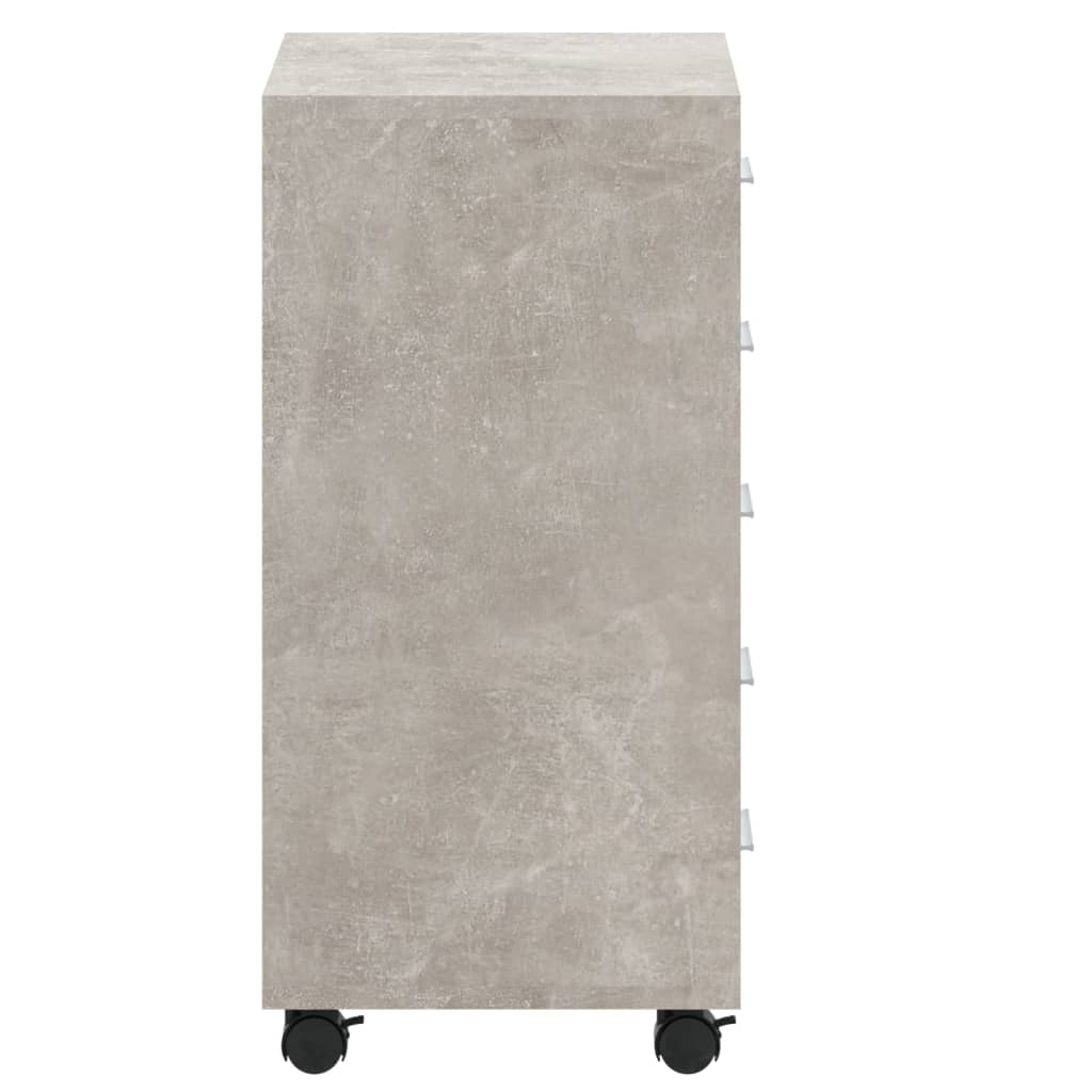 Ladekast met wieltjes bewerkt hout betongrijs is nu te koop bij PeponiXL, paradijselijk wonen!