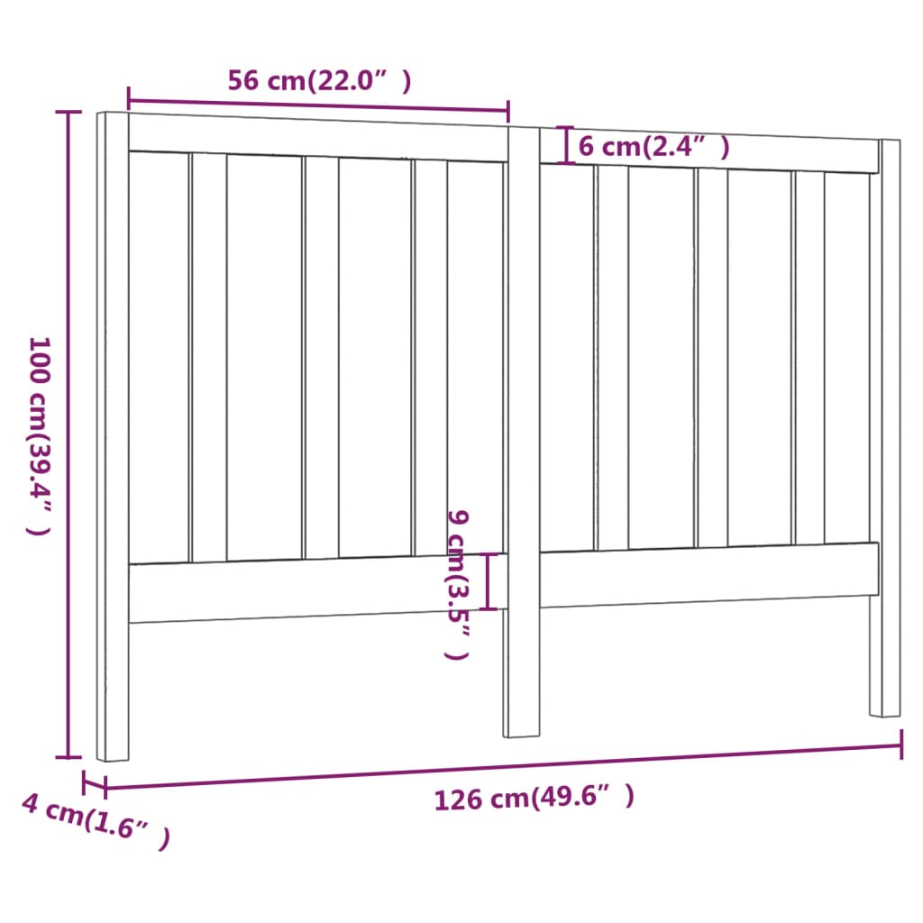 Hoofdbord 126x4x100 cm massief grenenhout honingbruin is nu te koop bij PeponiXL, paradijselijk wonen!