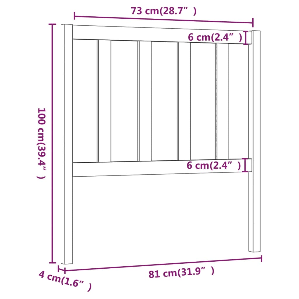 Hoofdbord 81x4x100 cm massief grenenhout wit is nu te koop bij PeponiXL, paradijselijk wonen!