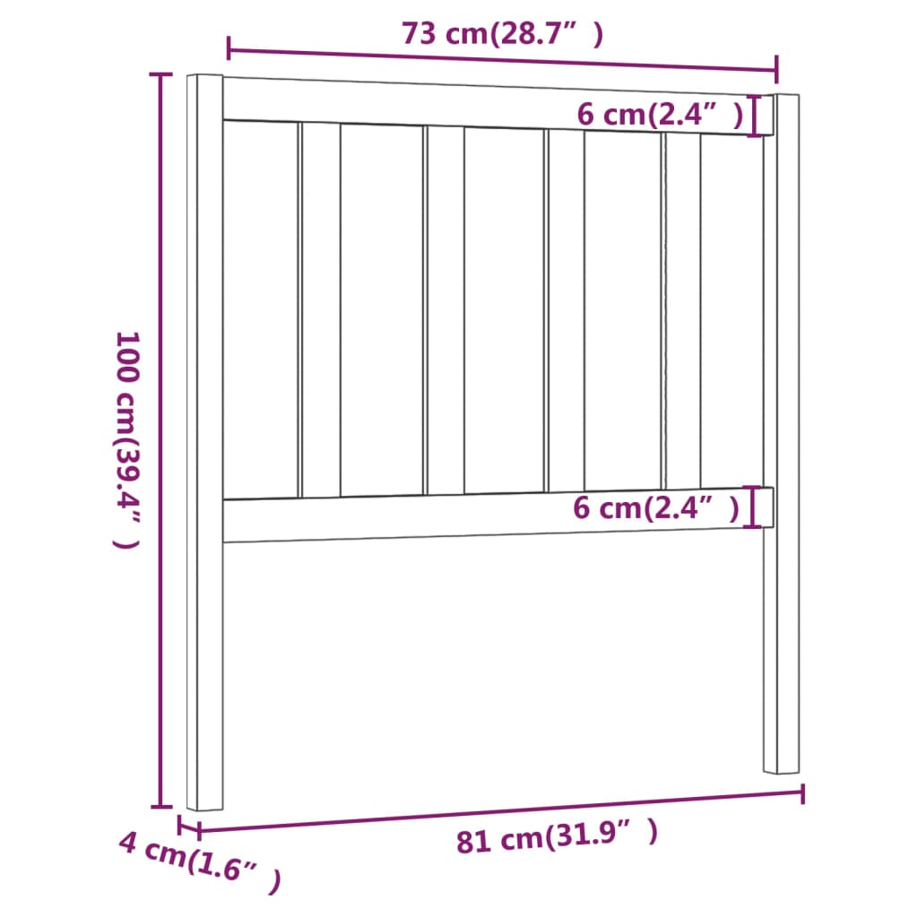Hoofdbord 81x4x100 cm massief grenenhout grijs is nu te koop bij PeponiXL, paradijselijk wonen!