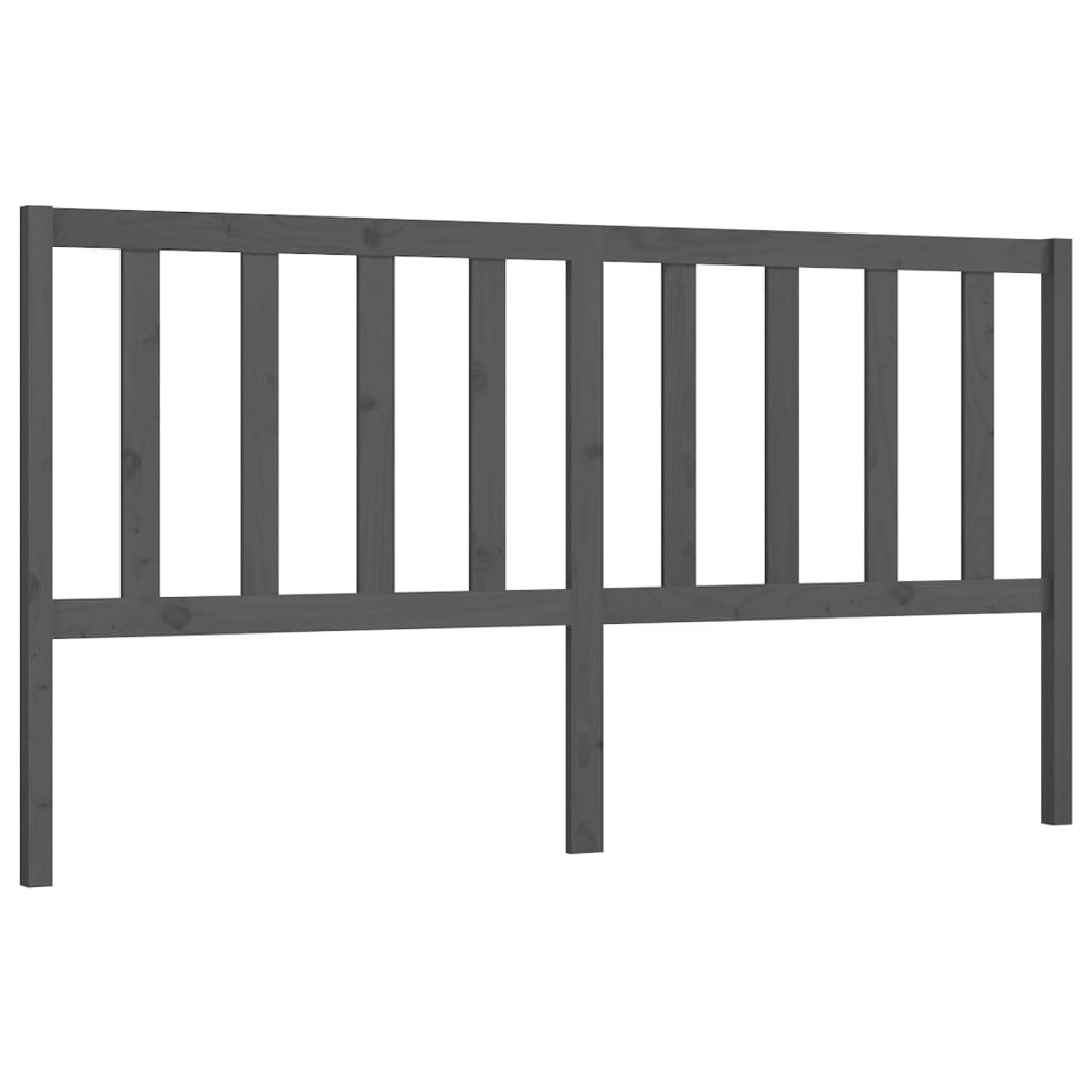 Hoofdbord 206x4x100 cm massief grenenhout grijs is nu te koop bij PeponiXL, paradijselijk wonen!