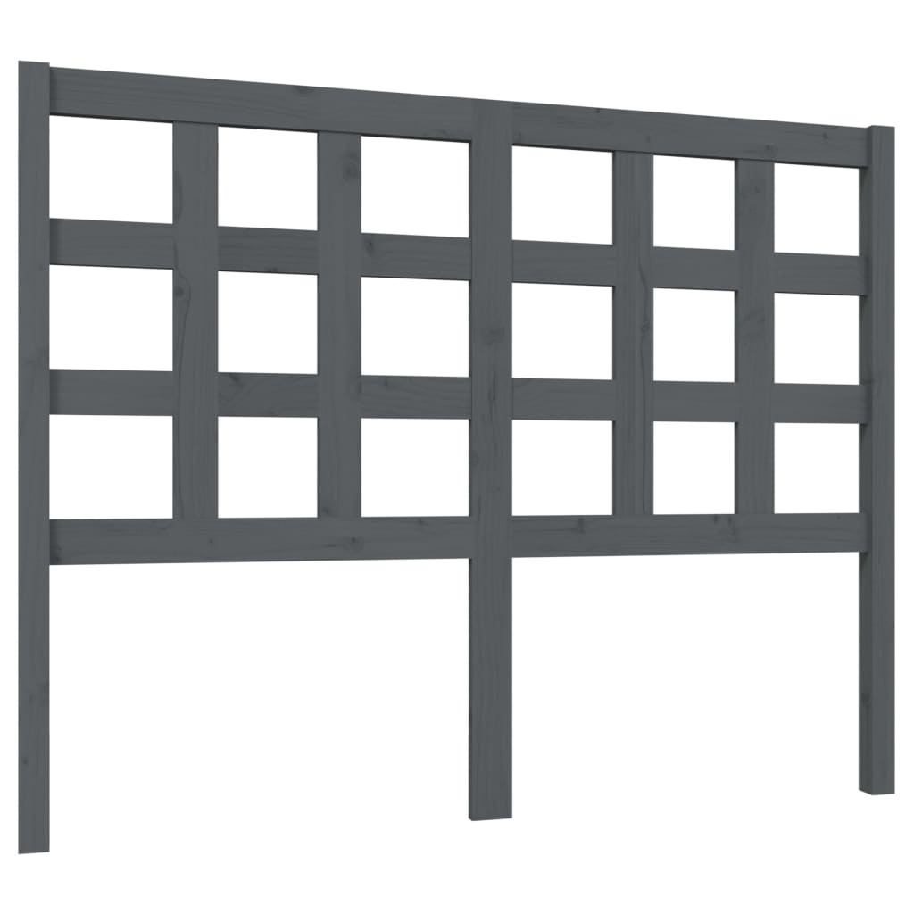 Hoofdbord 125,5x4x100 cm massief grenenhout grijs is nu te koop bij PeponiXL, paradijselijk wonen!