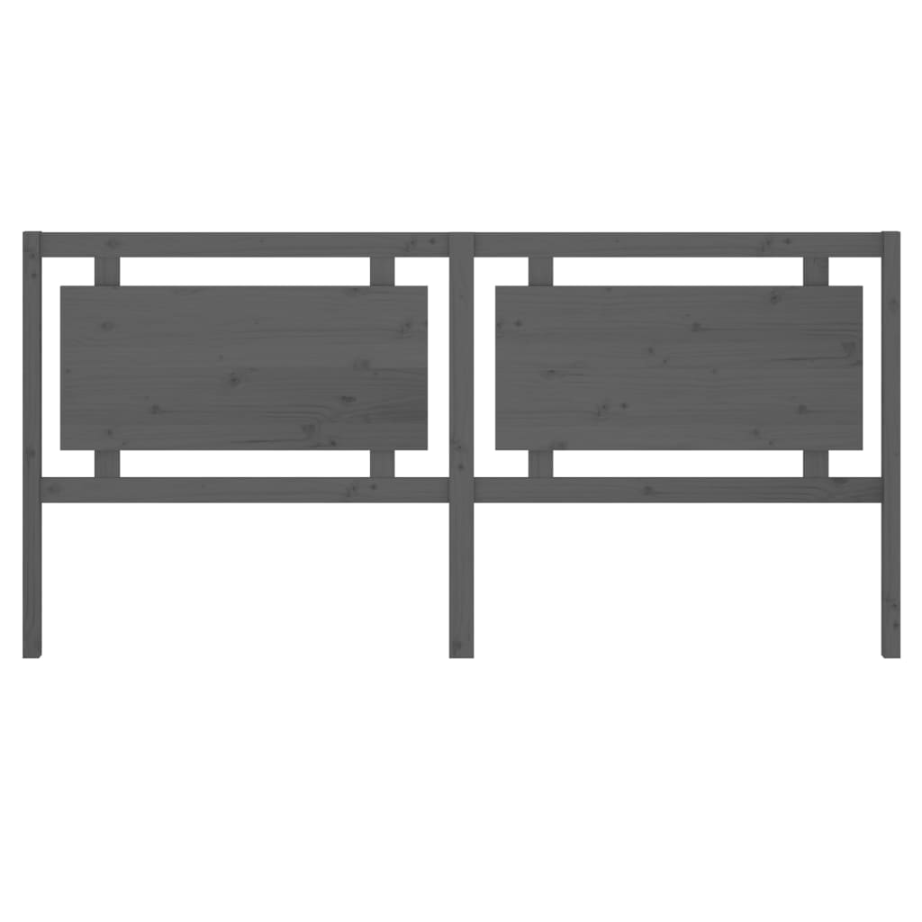 Hoofdbord 205,5x4x100 cm massief grenenhout grijs is nu te koop bij PeponiXL, paradijselijk wonen!