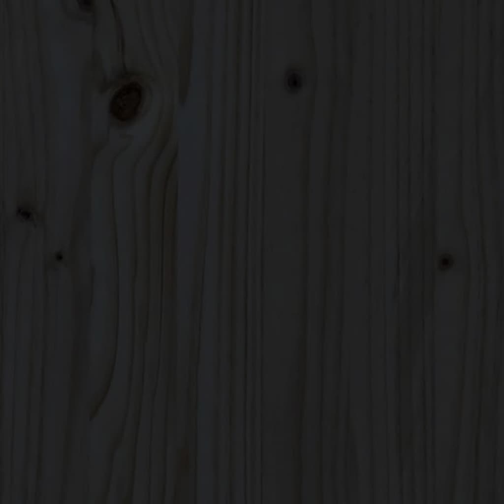 Hoofdbord 125,5x4x100 cm massief grenenhout zwart is nu te koop bij PeponiXL, paradijselijk wonen!