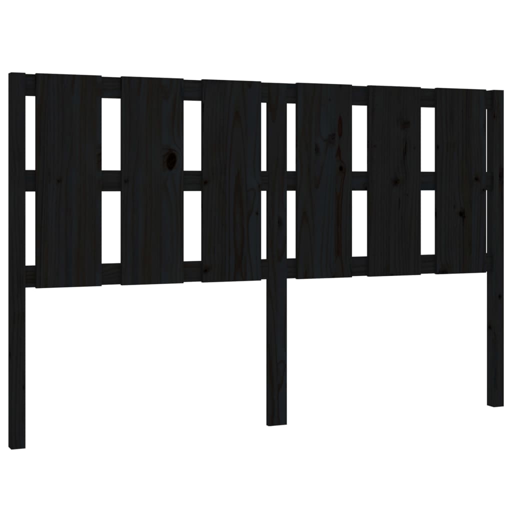 Hoofdbord 155,5x4x100 cm massief grenenhout zwart is nu te koop bij PeponiXL, paradijselijk wonen!