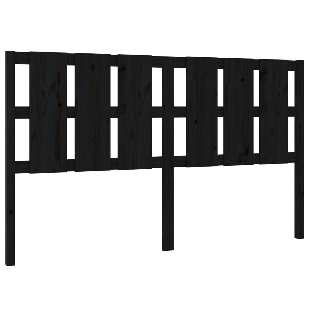 Hoofdbord 165,5x4x100 cm massief grenenhout zwart is nu te koop bij PeponiXL, paradijselijk wonen!