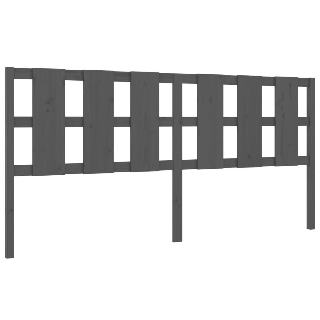 Hoofdbord 205,5x4x100 cm massief grenenhout grijs is nu te koop bij PeponiXL, paradijselijk wonen!