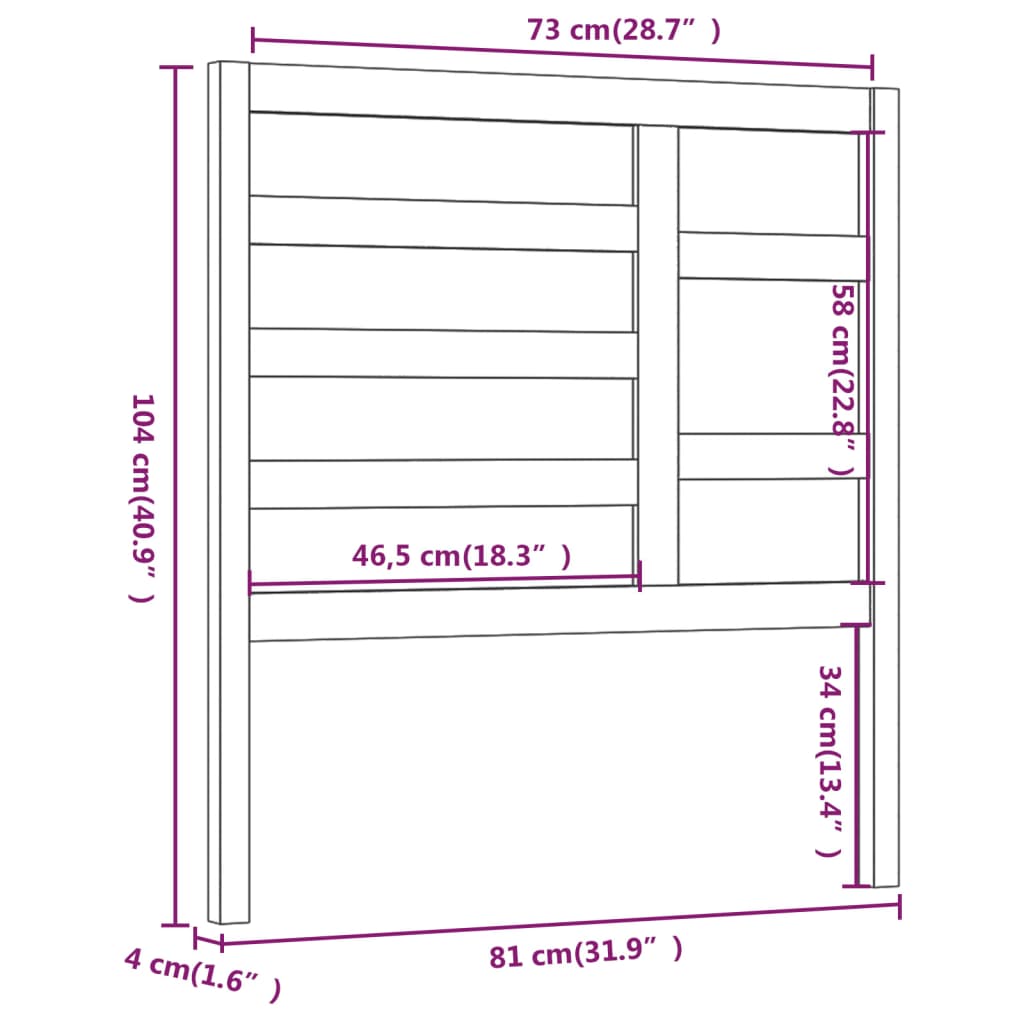 Hoofdbord 81x4x104 cm massief grenenhout honingbruin is nu te koop bij PeponiXL, paradijselijk wonen!