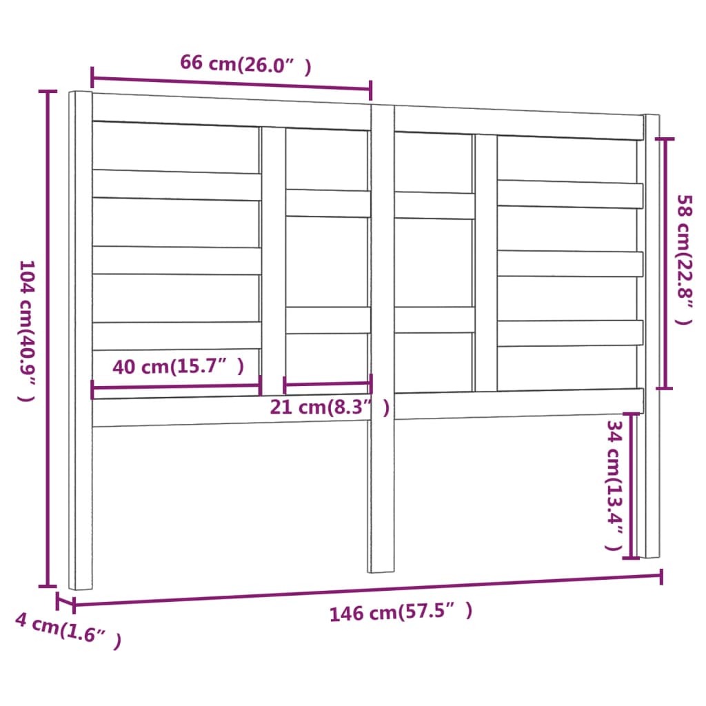 Hoofdbord 146x4x104 cm massief grenenhout grijs is nu te koop bij PeponiXL, paradijselijk wonen!