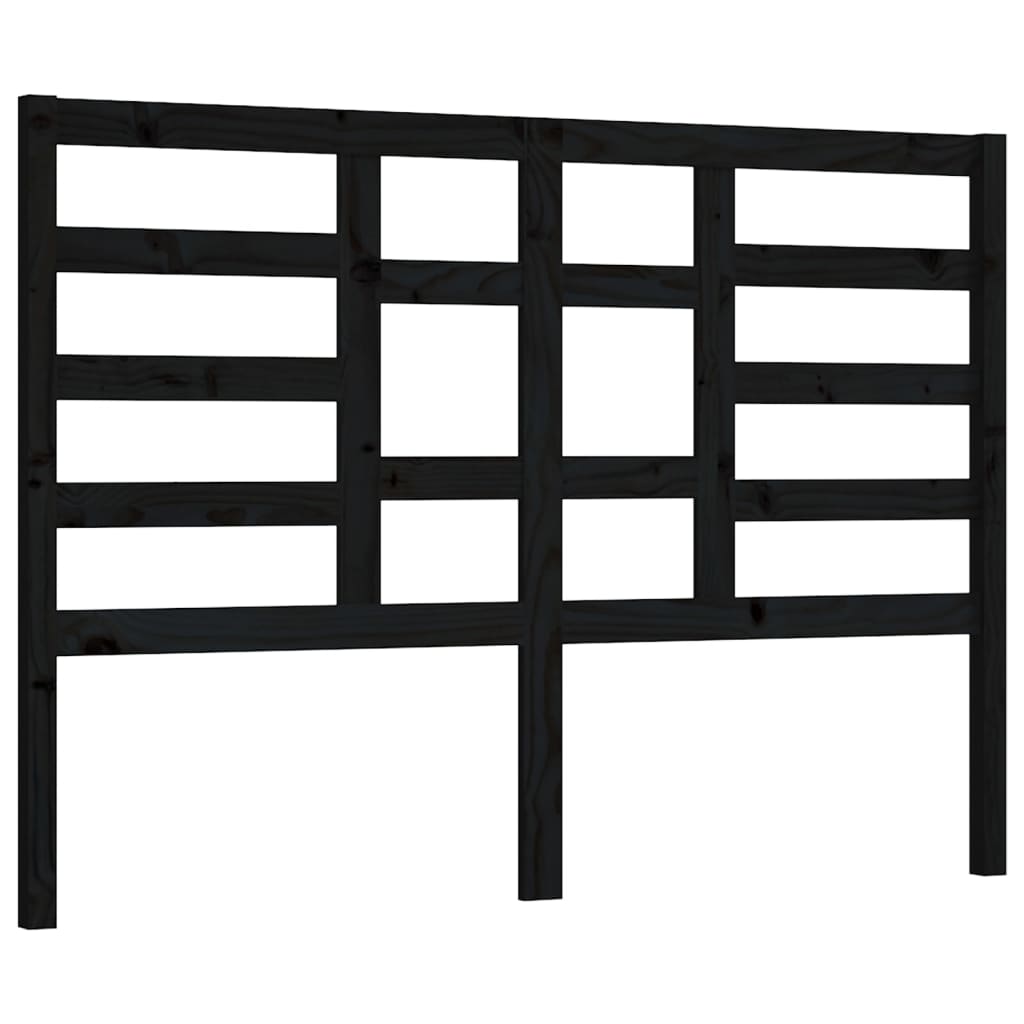Hoofdbord 146x4x104 cm massief grenenhout zwart is nu te koop bij PeponiXL, paradijselijk wonen!